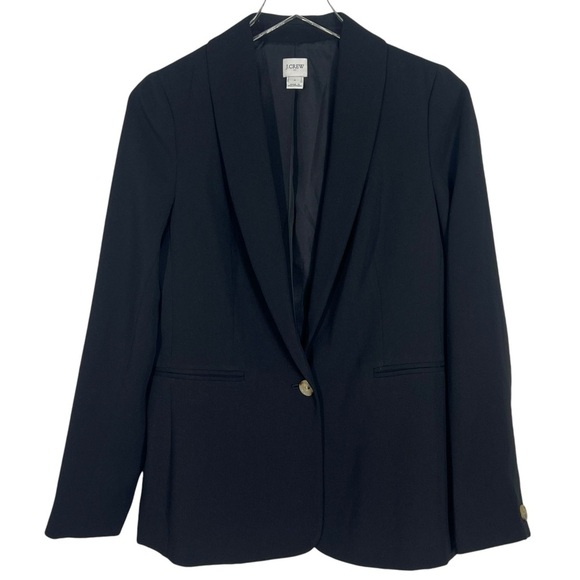 J.CREW FACTORY Size 4 Black one button Lightweight Blazer - Picture 1 of 8
